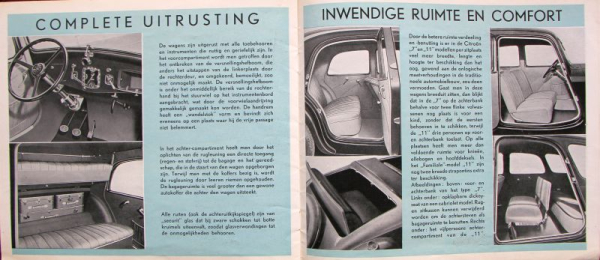 Citroen 7 CV - 11 CV Traction Avant 1938 Modelprogram Carbrochure (2685)